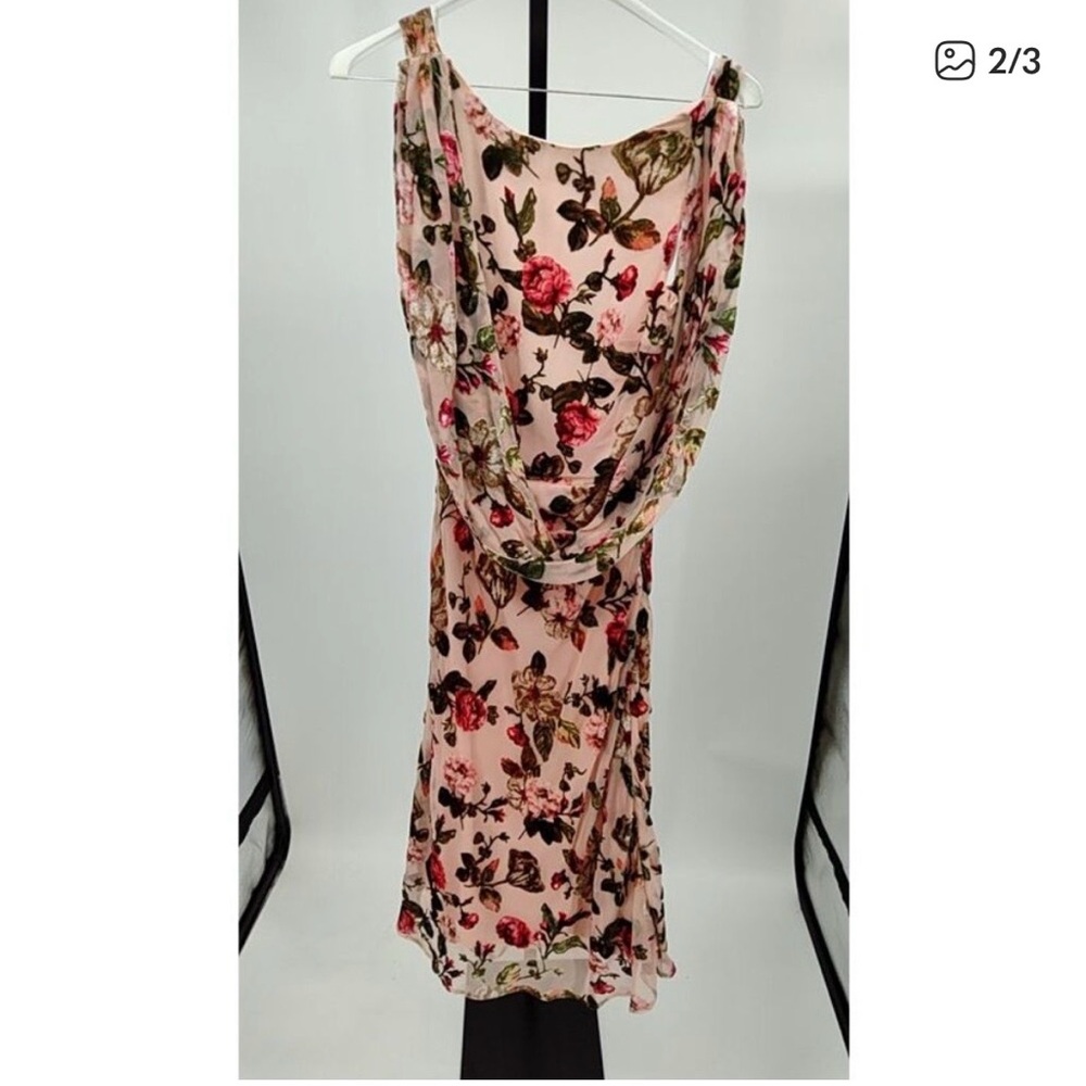Lulu's pink burned velvet Dress - Picture 2 of 3